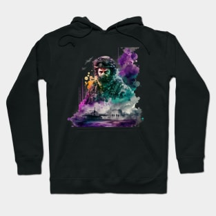 Soldier watercolor print Hoodie